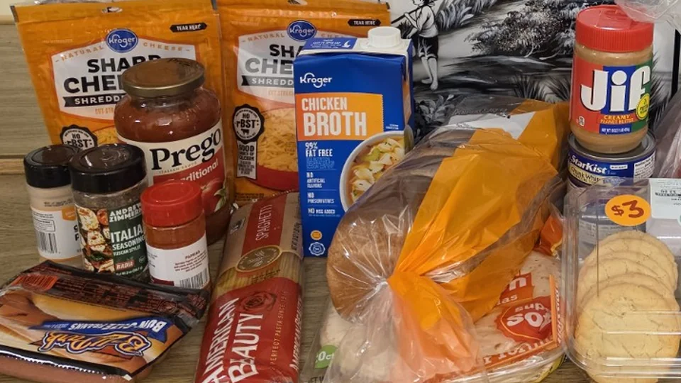 Ingredients from Robert’s actual grocery shopping photo