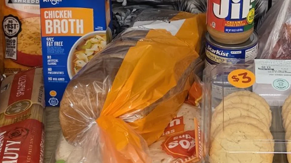 Ingredients from Robert’s actual grocery shopping photo